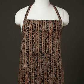 Brown - kalamkari cotton apron with pocket 63 - handcrafted