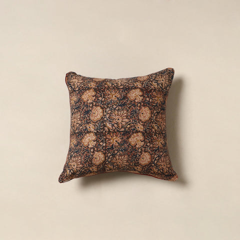 Brown - kalamkari cotton cushion cover 03 - handcrafted