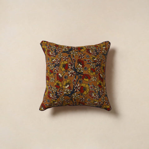 Brown - kalamkari cotton cushion cover 04 - handcrafted