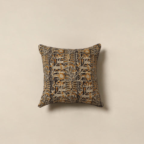 Brown - kalamkari cotton cushion cover 04 - handcrafted