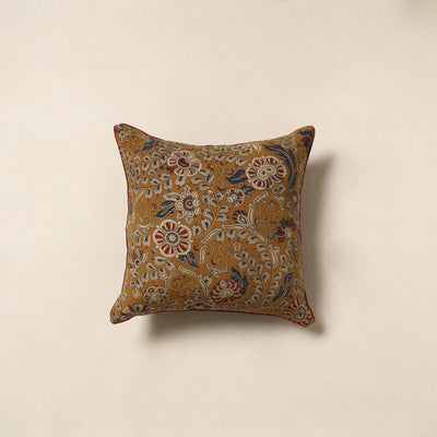 Brown - kalamkari cotton cushion cover 06 - handcrafted