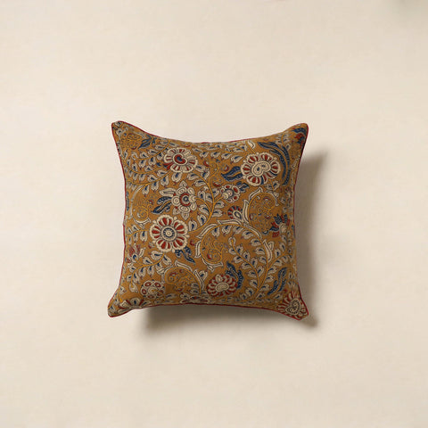 Brown - kalamkari cotton cushion cover 06 - handcrafted