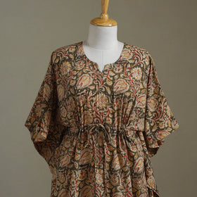 Brown Kalamkari Block Print Cotton Kaftan (Long)