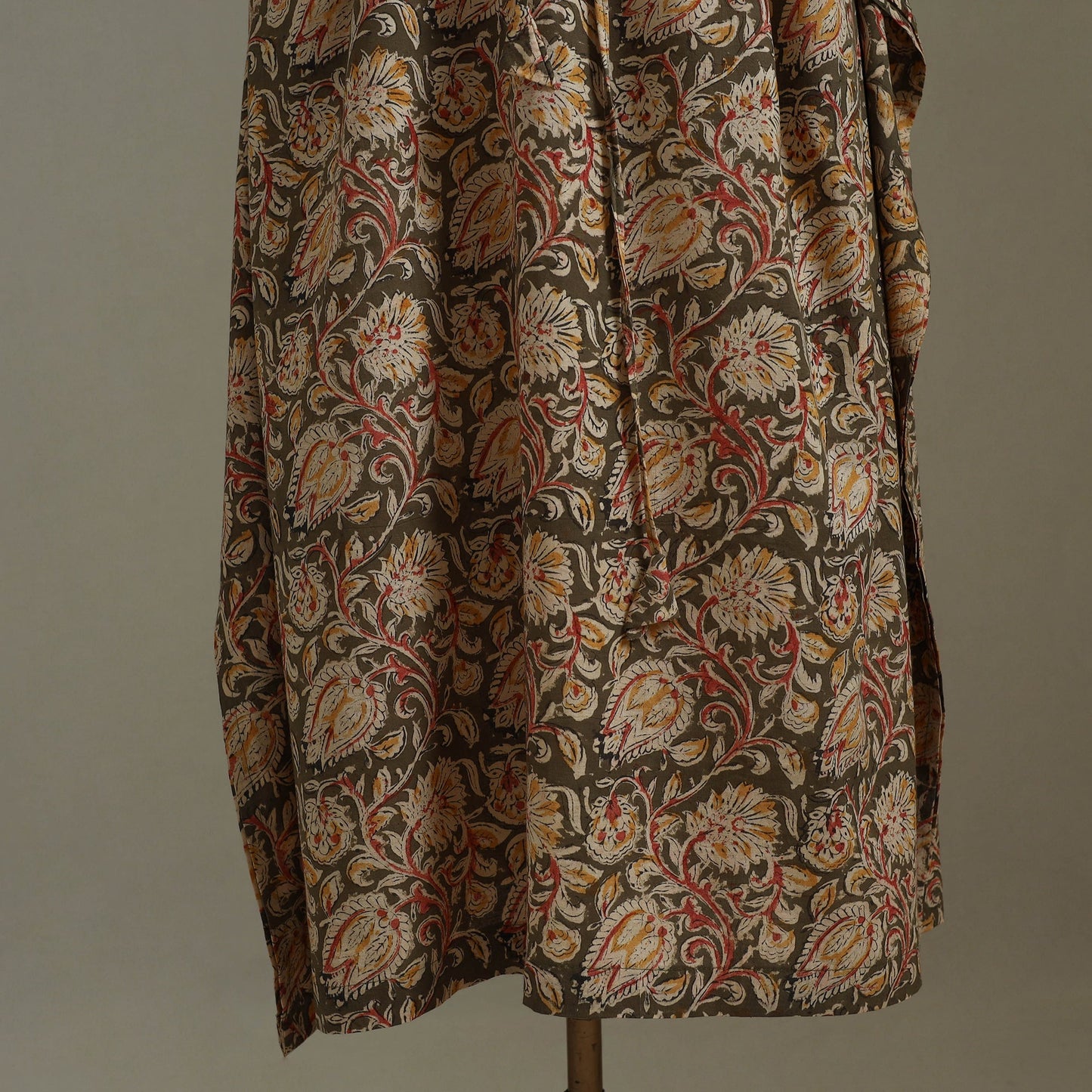 Brown Kalamkari Block Print Cotton Kaftan (Long)