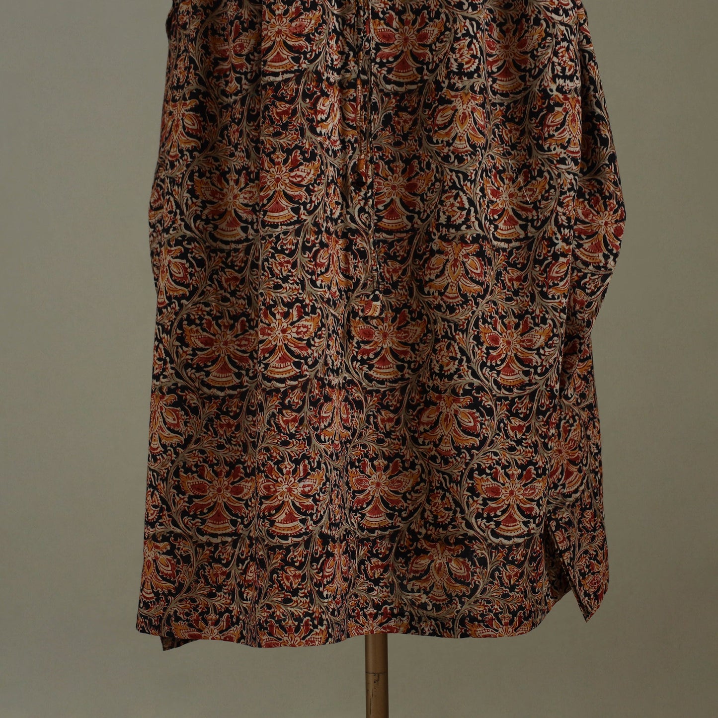 Brown - kalamkari cotton kaftan (long) 62 - handcrafted