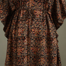 Brown - kalamkari cotton kaftan (long) 62 - handcrafted