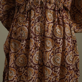 Brown - kalamkari cotton kaftan (long) 72 - handcrafted