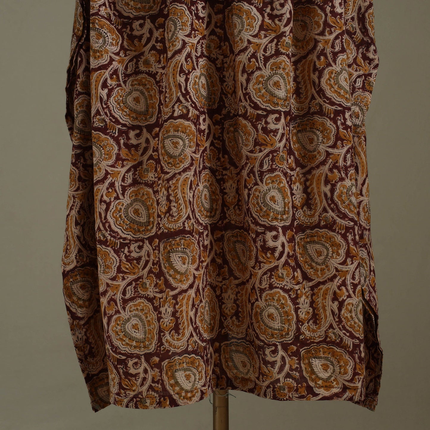 Brown - kalamkari cotton kaftan (long) 72 - handcrafted