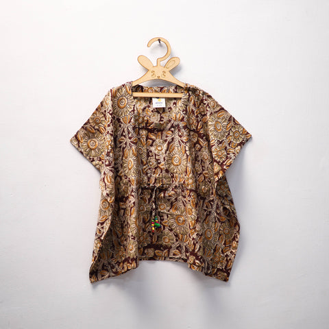Brown - kalamkari cotton kids kaftan (3-4 years) 53