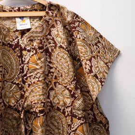 Brown Kalamkari Block Print Cotton Kids Kaftan (3-4 Years)