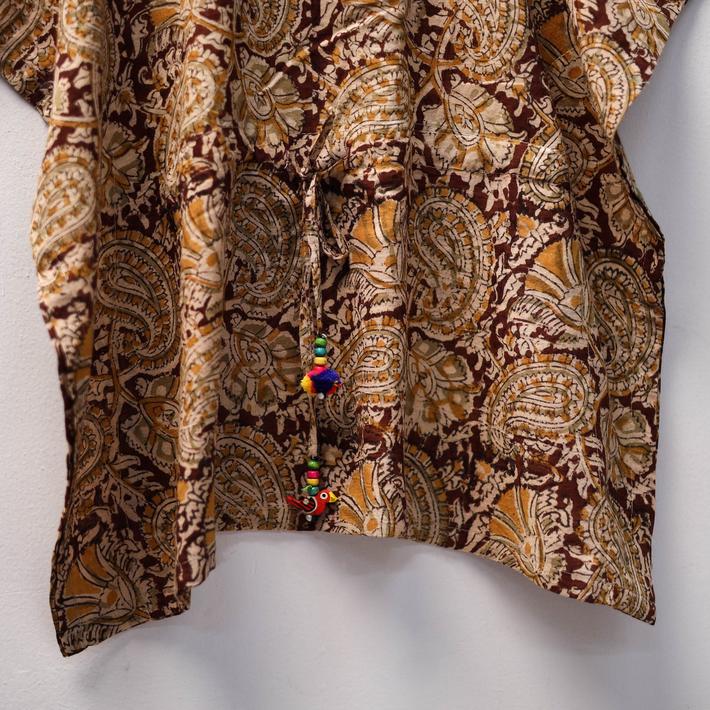 Brown Kalamkari Block Print Cotton Kids Kaftan (3-4 Years)