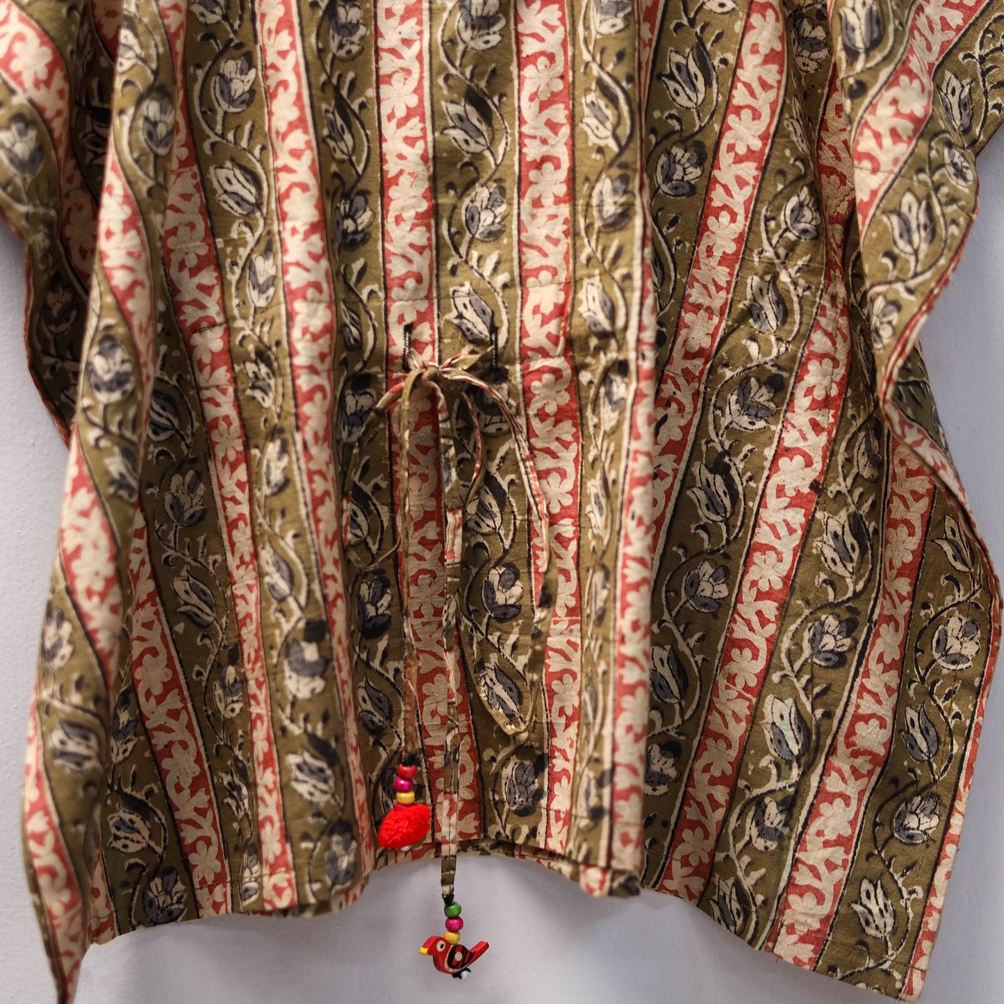 Brown Kalamkari Block Print Cotton Kids Kaftan (3-4 Years)