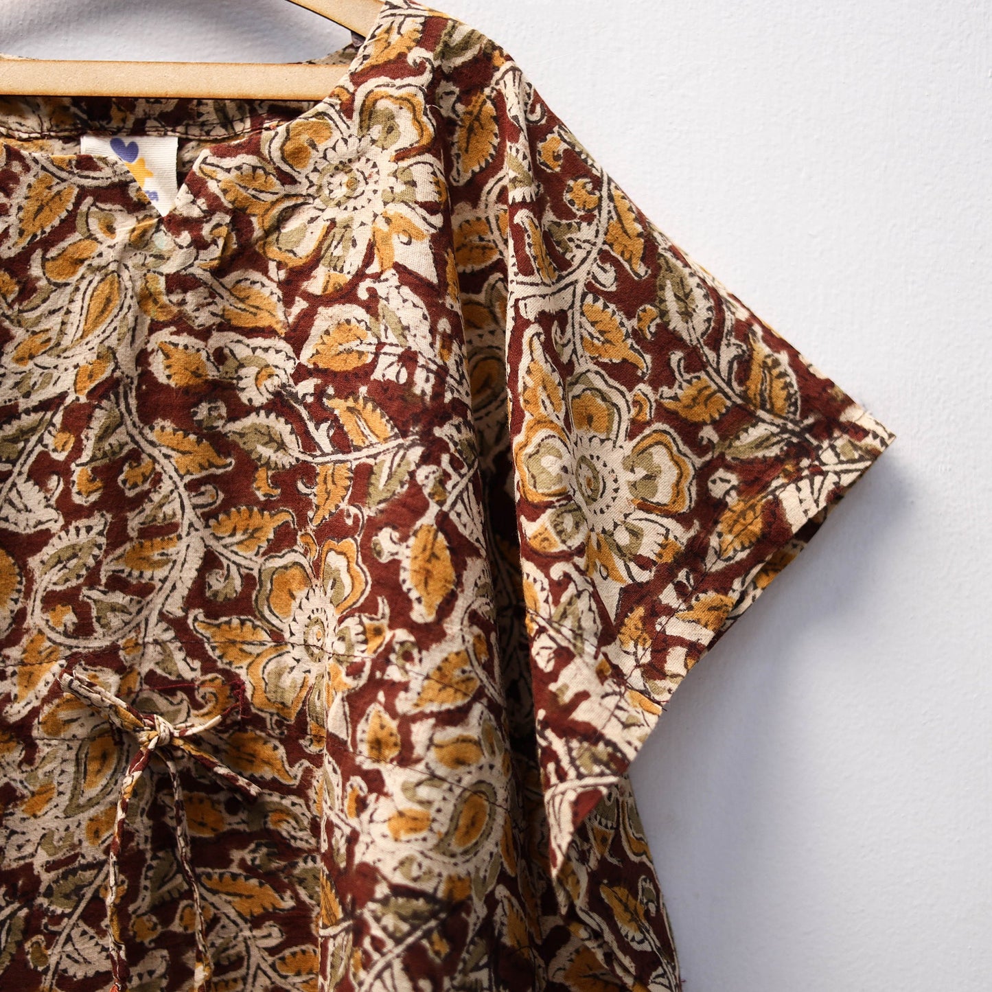 Brown - kalamkari cotton kids kaftan (3-4 years) 66
