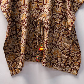 Brown Kalamkari Block Print Cotton Kids Kaftan (3-4 Years)