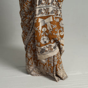  Kalamkari Print Cotton Saree with Blouse Online at iTokri.com