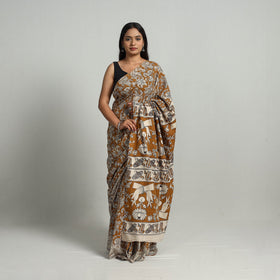  Kalamkari Print Cotton Saree with Blouse Online at iTokri.com