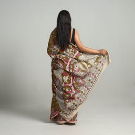  Kalamkari Print Cotton Saree with Blouse Online at iTokri.com