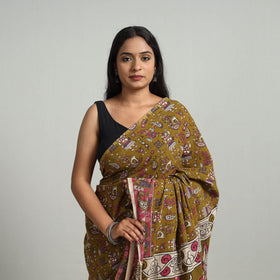  Kalamkari Print Cotton Saree with Blouse Online at iTokri.com