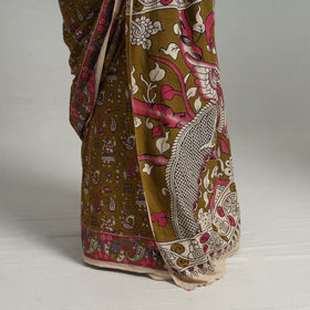 Kalamkari Print Cotton Saree with Blouse Online at iTokri.com