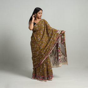  Kalamkari Print Cotton Saree with Blouse Online at iTokri.com