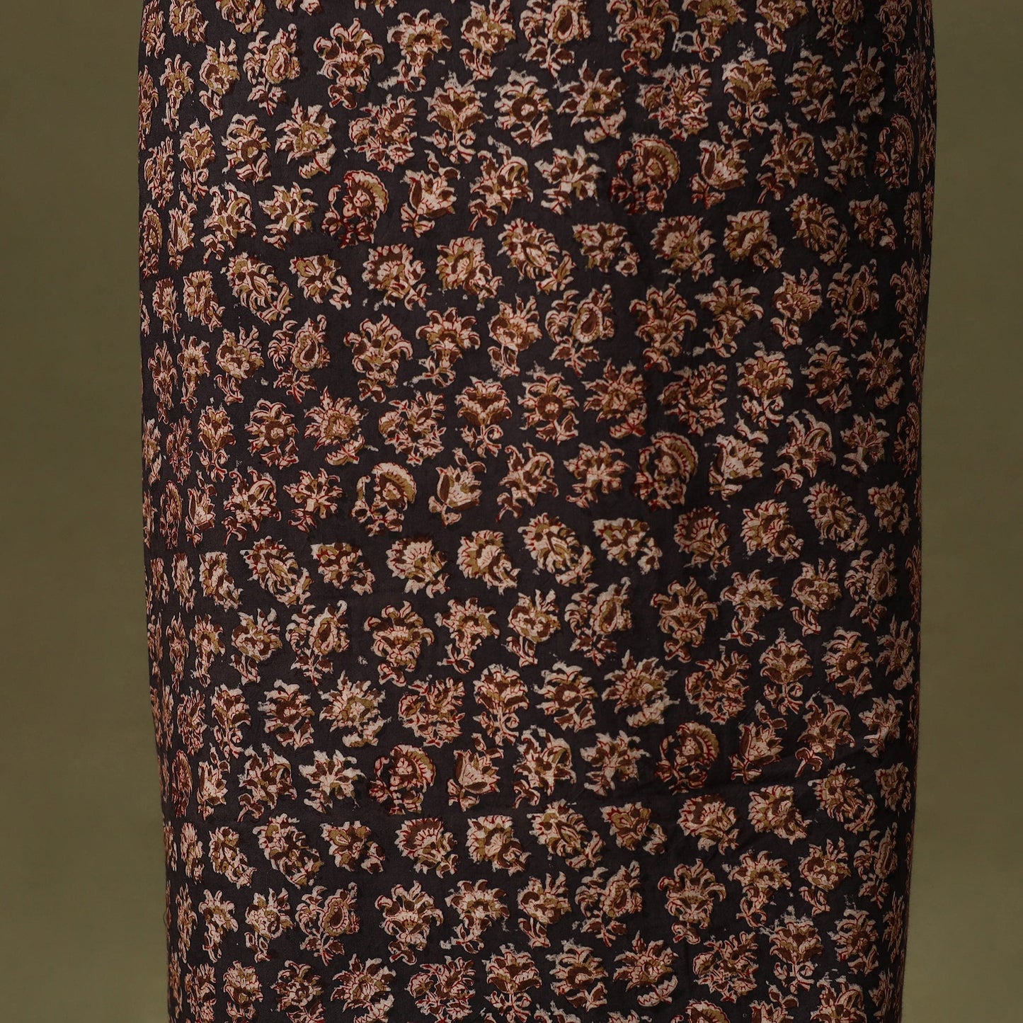 Brown - kalamkari cotton unstitched kurta material (2.6m)