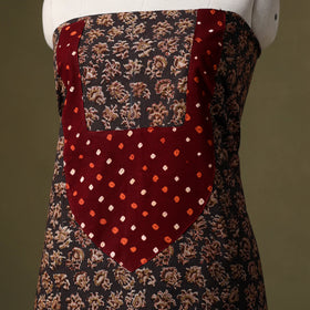 Brown - kalamkari cotton unstitched kurta material (2.6m)