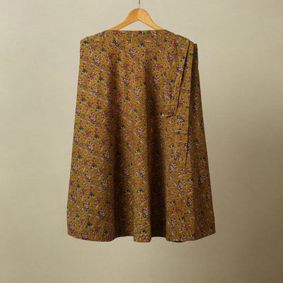 Brown - kalamkari cotton wrap around skirt 14 - handcrafted