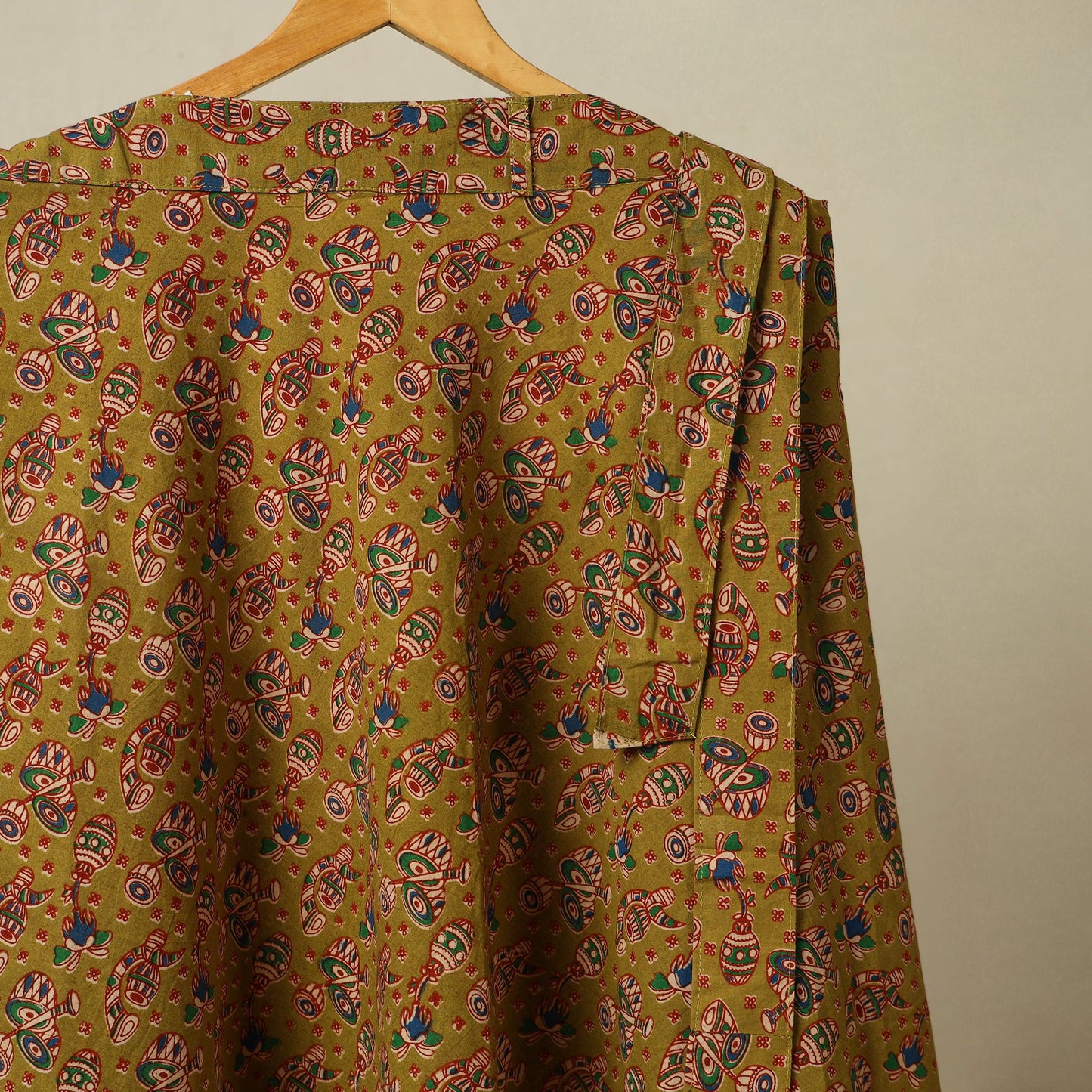 Brown - kalamkari cotton wrap around skirt 14 - handcrafted