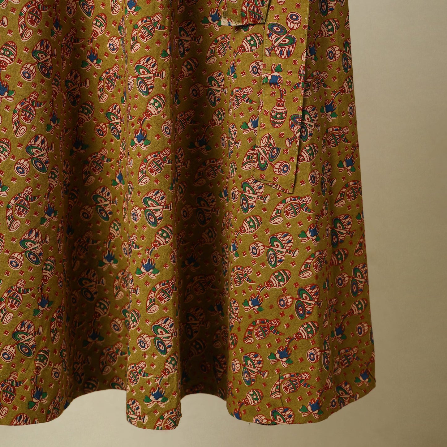 Brown - kalamkari cotton wrap around skirt 14 - handcrafted