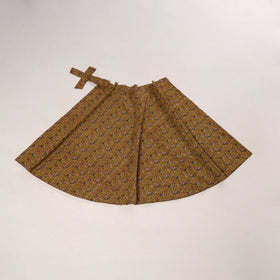 Brown - kalamkari cotton wrap around skirt 14 - handcrafted