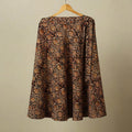 Brown - kalamkari cotton wrap around skirt 48 - handcrafted