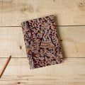 Brown - Kalamkari Fabric Cover Handmade Paper Notebook (7 x 5 in)