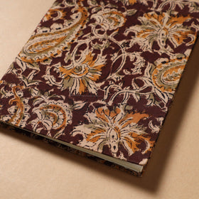 Brown - Kalamkari Fabric Cover Handmade Paper Notebook (9 x 7 in)