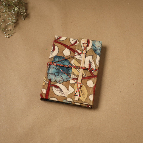 Kalamkari fabric cover handmade paper notebook with thread
