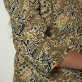 Kalamkari Hand Block Print Cotton Straight Kurta For Women