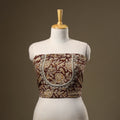 Brown - kalamkari hand embroidery cotton blouse piece 32