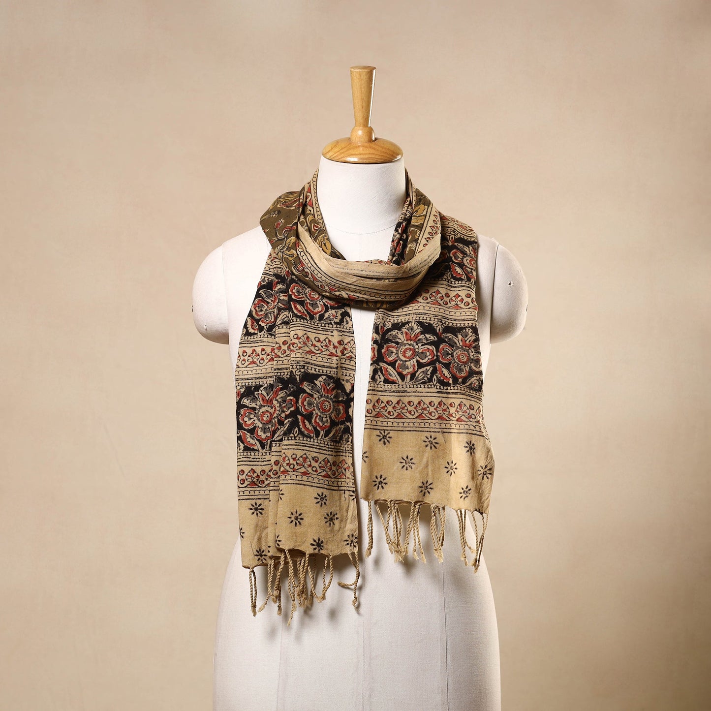 Kalamkari Print Handloom Cotton Mangalagiri Stole