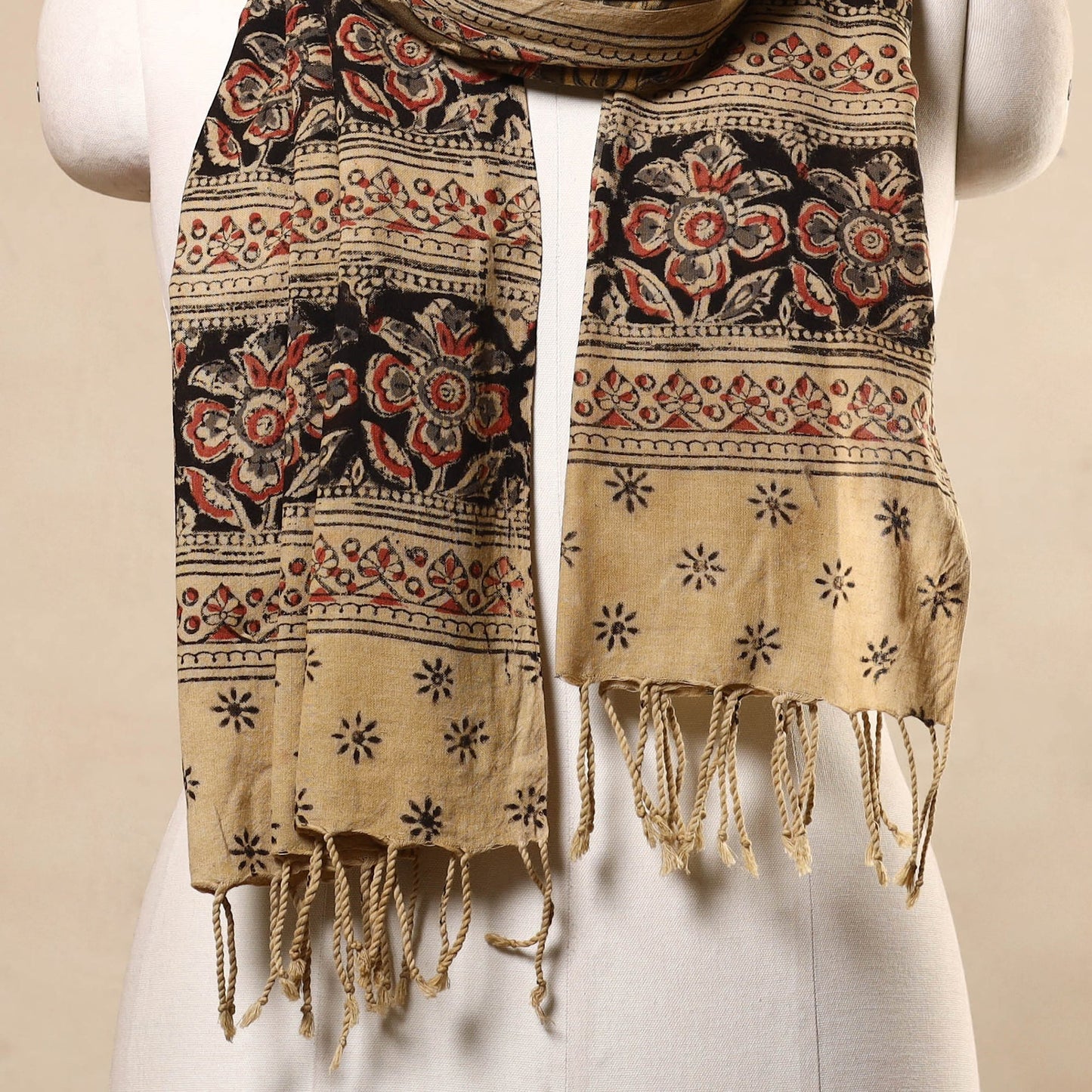 Kalamkari Print Handloom Cotton Mangalagiri Stole