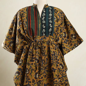 Brown - kalamkari patchwork cotton kaftan (short) 49