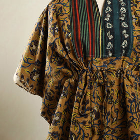 Brown - kalamkari patchwork cotton kaftan (short) 49