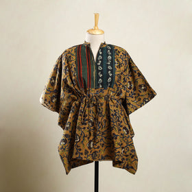 Brown - kalamkari patchwork cotton kaftan (short) 49