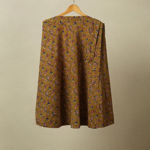 Brown - kalamkari cotton wrap around skirt 14 - handcrafted