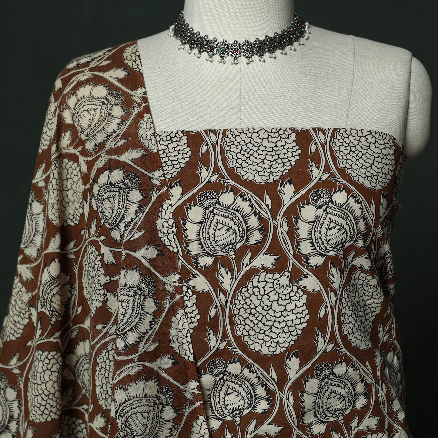Kalamkari printed cotton 2pc unstitched dress material 06