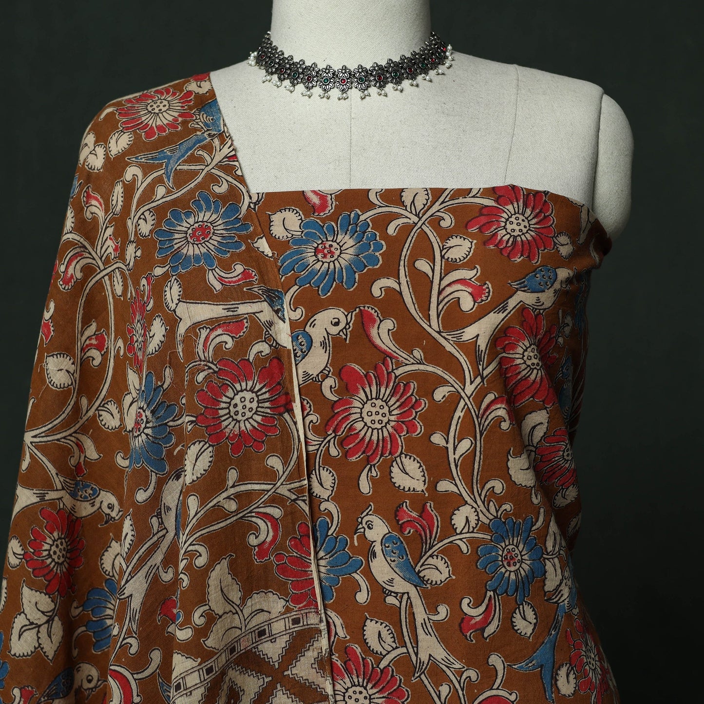 Kalamkari printed cotton 2pc unstitched dress material 07