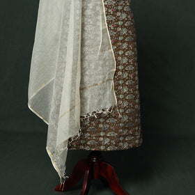 Kalamkari printed cotton 2pc unstitched dress material