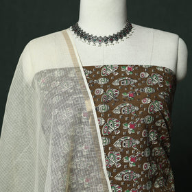 Kalamkari printed cotton 2pc unstitched dress material