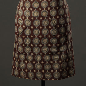 Brown Kalamkari Block Printed Cotton Apron with Pocket 