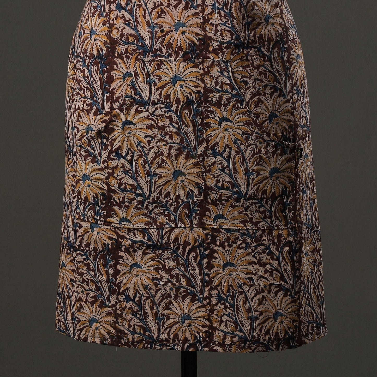  Kalamkari Block Printed Cotton Apron with Pocket 