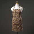 Brown Kalamkari Block Printed Cotton Apron with Pocket 
