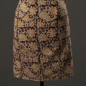 Brown Kalamkari Block Printed Cotton Apron with Pocket 